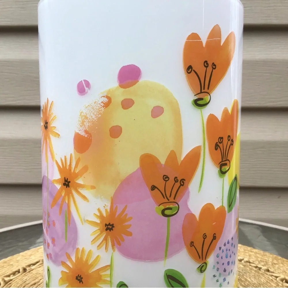 Gorgeous Floral Patterned Vintage Glass Vase